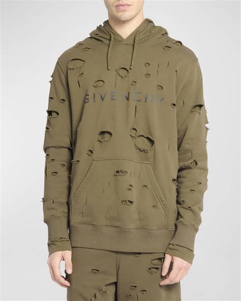 givenchy orange hoodie|Givenchy destroyed hoodie.